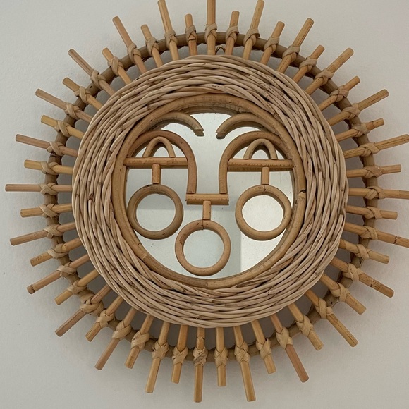 JUNGALOW boho sun mirror with face - Picture 1 of 2
